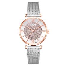 Популярные женские кварцевые наручные часы с круглым циферблатом и римской цифра со стразами 2024 - купить недорого
