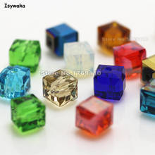Isywaka 100pcs 8mm Mixed Color Square Austria Crystal Beads charm Glass Beads Loose Spacer Bead for DIY Jewelry Making 2024 - buy cheap