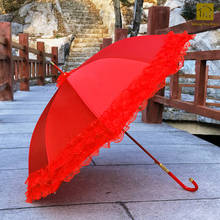 Креативный Свадебный зонтик с длинной ручкой для невесты, разноцветный зонт, зонтик ручной работы, зонты QKW151 2024 - купить недорого