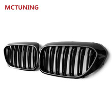 G30 Dual slat Glossy black Racing Grille Grills For 5 series G30 G38 Front Kidney Grille Mesh Grill  2017-Present 2024 - buy cheap