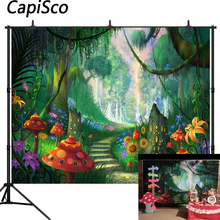 Capisco Fairy Tale Wonderland Enchanted Forest Photography Backdrops Mushrooms Butterflies Baby Birthday Party Photo Background 2024 - buy cheap