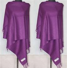 Фиолетовая зимняя женская накидка из искусственной шерсти, шаль, модные шарфы, шали, Wram Mujer Bufanda 70x200см 2024 - купить недорого