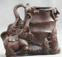 Song voge-GEMA S1787 marcada China, Palacio de La Dynasty China, bronce, dos elefantes, estatua, cepillo, maceta, jarrón 2024 - compra barato