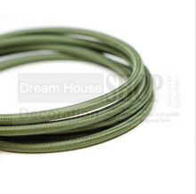 Free shipping 100meters/lot olive green color round fabric wire 2*0.75mm textile cloth cover copper wire cable cord 2024 - buy cheap