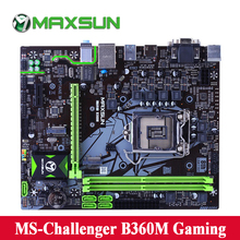 MAXSUN Challenger B360M Gaming Motherboard Support Double channel DDR4  LGA1151 VGA+DVI+HDMI 24pin+8pin  LED Lights Motherboard 2024 - buy cheap