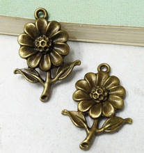6pcs 20x27mm Antique Bronze Sunflower Flower Charms Pendant For DIY Bracelet Necklace Jewelry Making C403-6 2024 - buy cheap