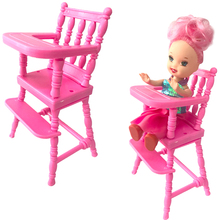 NK 1 Pcs Mini Doll Furniture Dinner Room Kindergarten High Chair For Barbie Doll Sister Kelly 1:12 Doll Dollhouse Accessories 2024 - buy cheap