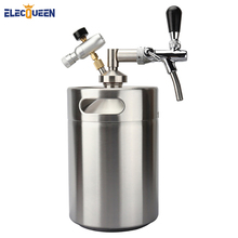 Stainless Steel 5L Mini Beer keg Growler With Adjustable Tap Faucet and CO2 Injector Premium 2024 - buy cheap