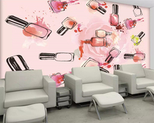 Beibehang-papel tapiz con personalización de foto 3D, mural romántico con personalidad rosa, esmalte de uñas, TV, sofá, pintura decorativa, Fondo de pared 2024 - compra barato