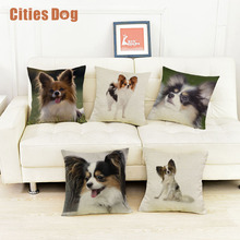 Animal dog Decorative Pillowcase Cushion cover Papillon dogs Pillows cushions christmas decorations for home almofadas cojines 2024 - buy cheap