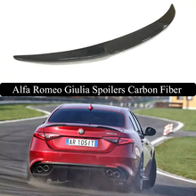 Задний спойлер для Alfa Romeo Giulia 2017-2021, ботинки багажника из углеродного волокна 2024 - купить недорого