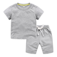 DE PEACH Summer Boys Clothing Sets Children Cotton T-shirts+Shorts 2pcs Suits For Boys Girls Baby Kids Clothes Set For 1-12Years 2024 - buy cheap