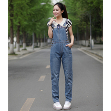 Женский джинсовый комбинезон, свободные сиамские брюки-слинги большого размера в Корейском стиле, новинка 2018, женские джинсы, размеры 5XL 2024 - купить недорого