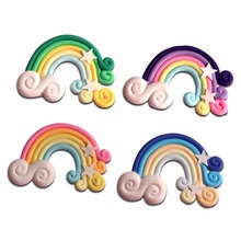 12Pcs Rainbow Bridge Clay Decoration Crafts Kawaii Cute Flatback Cabochon Embellishments For Scrapbooking DIY Accessories 2024 - buy cheap