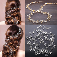Fashion Wedding Hairband Brides Pearl Hair Pins Hair Accessories Crystal Crown Floral Elegant Hair Ornaments 2024 - buy cheap