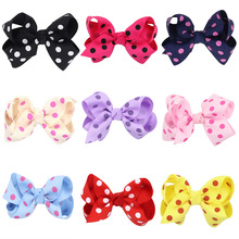 10pcs/lot 3'' Dot Grosgrain Ribbon Boutique Hair bows WITH Alligator Clips Pinwheel Rainbows Bow For Girls kids hairbow 2024 - buy cheap