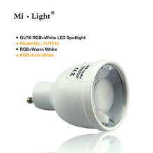 Светодиодная лампа Mi.light FUT018, GU10, 1,6 миллиона цветов, регулируемая яркость, 2,4G, 85-265 в, 5 Вт, RGBW, светодиодная лампа с управлением от Iphone, Ipad, Android 2024 - купить недорого