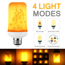 4 Modes LED 7W E27 LED Flame Effect Fire Light Bulb Gravity Sensor Flickering Emulation Light  AC85V~265V For Halloween 2024 - buy cheap