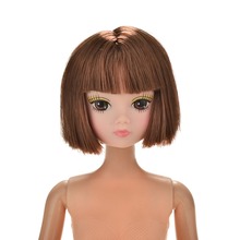 1 шт., Высококачественная резиновая голова куклы с короткими каштановыми волосами для игрушек Барби, подарки 2024 - купить недорого