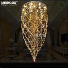 Lustre de cristal redondo, luminária de cristal âmbar com 15 peças de luzes gu10, iluminação para escada, dia 800mm 2024 - compre barato