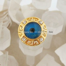 FoRomance-anillo de oro amarillo superpuesto, anillo de ojo de Santa Claus/mal de ojo, tamaño 6, 7, 8, piedra CZ, gran regalo 2024 - compra barato