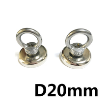 D20mm strong powerful round neodymium Magnet hook salvage magnet sea Fishing equipments Holder Pulling Mounting Pot with ring 2024 - buy cheap