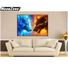 5D DIY Diamond Painting Ice fire double Wolf Square Diamond Diamond Embroidery Crafts Home Decoration Full Diamond  WYZ18714 2024 - buy cheap