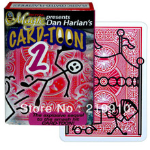 Free shipping 2 pcs/lot DAN HARLAN'S Card-toon 2 Magic Tricks 2024 - buy cheap