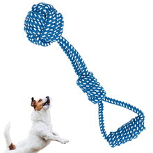 1pc Cotton Dog Rope Ball Toy Teeth Cleaning Pet Ball Knot Puppy Chew Teething Toys Random Color 2024 - buy cheap