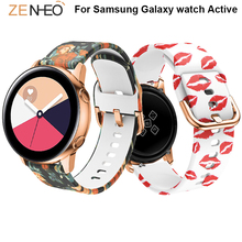 Ремешок для часов, 20 мм, для Samsung Galaxy Watch Active 2/Gear S2/gear sport, силиконовые часы с принтом 2024 - купить недорого