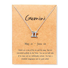 Women Gemini Virgo Libra Message Card Jewelry 12 Constellation Pendant Necklace Chain Necklace Birthday Gift 2024 - buy cheap