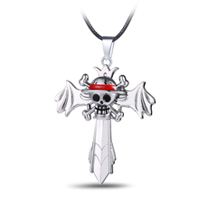 Julie Animal One Piece Luffy Skull With Wing Rotatable Pendant Necklace Zinc Alloy High Quality Cosplay Jewelry Free Shipping 2024 - buy cheap