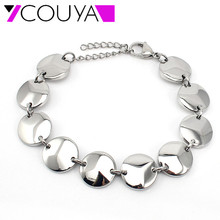 COUYA Hot Sale Stainless Steel Silver Roud Link Bracelet Bijoux Friendship Bracelets for Women Costume Jewelry Punky Bracelet 2024 - compre barato