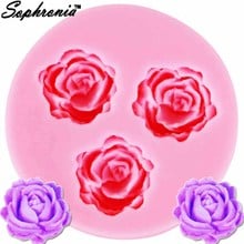 Molde de silicone para fondant em forma de rosa 10 familiar molde para doces e gelatina de açúcar decorador de bolo ferramentas de cozimento m783 2024 - compre barato