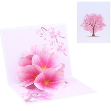 Peach Blossom Greeting Cards Handmade Birthday Wedding Invitation 3D Pop Up Card 2024 - buy cheap