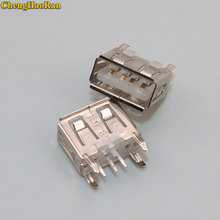 ChengHaoRan 50-100PCS USB 2.0 PCB Connector Socket USB Jack Plug A Type Flat Angle (180 Degree) Female 2024 - buy cheap