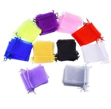 Kwoi Vita-Bolsa de regalo de Organza con cordón, bolso de colores coloridos para joyería de boda, 100 Uds., 5x7cm 2024 - compra barato