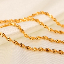 4pcs Thin Wave Chain  Yellow Gold Filled Womens Mens Chain 45cm,2mm 2024 - buy cheap