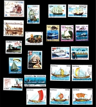 20 Pcs Tema Selo Navio Barco Selos Todos Diferentes De Muitos Países Do Mundo SEM Repetição Marcado Postagem Colecionar Selos 2024 - compre barato