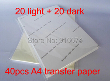 Free shipping 40pcs A4 Inkjet Heat Transfer Printing Paper Thermal Heat Transfers With Heat Press For T-shirt 2024 - buy cheap