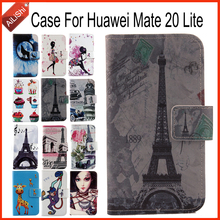 Ailishi-capa de luxo para huawei mate 20 lite com flip pu, capa de couro pintado, exclusiva 100%, capa de telefone especial + rastreamento 2024 - compre barato