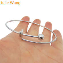 Julie Wang Adjustable Cuff Bangle Wire Blank Copper Bracelet For Women Expandable Simple Fashion Jewelry 2024 - buy cheap
