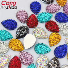 Cong Shao 200Pcs 10*14mm Colorful Drop Shape flatback Resin Rhinestone applique stones and crystals costume Accessories CS411 2024 - buy cheap
