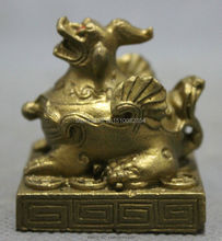 Chinese Brass Animals FengShui Wealth Myth Fly Unicorn PiXiu Statue Figurine 2024 - buy cheap