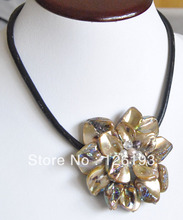 Charming brown shell Pearl Necklace baroque one flower 2024 - buy cheap