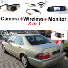 3 in1 especial de la cámara de visión trasera + receptor inalámbrico + espejo Monitor de sistema de aparcamiento para Honda leyenda Ridgeline 2024 - compra barato