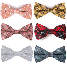 Fashion Bow Tie For Men Classic Plaid Bowtie For Business Wedding Bowknot Adult Cotton Mens Bowties Cravats Yellow Tie 2024 - buy cheap