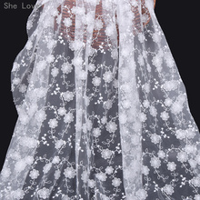 Chzimade, 1 ярд, кружевная ткань, французская вышивка для свадебного платья, вышивка «сделай сам» 2024 - купить недорого