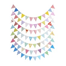 12 banderas colgantes de guirnaldas para Baby Shower, banderines para cumpleaños, bodas, Día de San Valentín, banderines, suministros de decoración para fiestas 2024 - compra barato