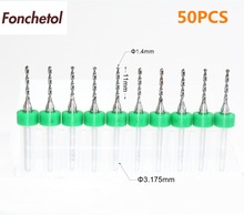 1.4mm-50pcs-Freeshipping CNC machine solid carbide micro Drill bit,Printed Circuit Board Drill Bit,SMT,plastic and copper 2024 - buy cheap